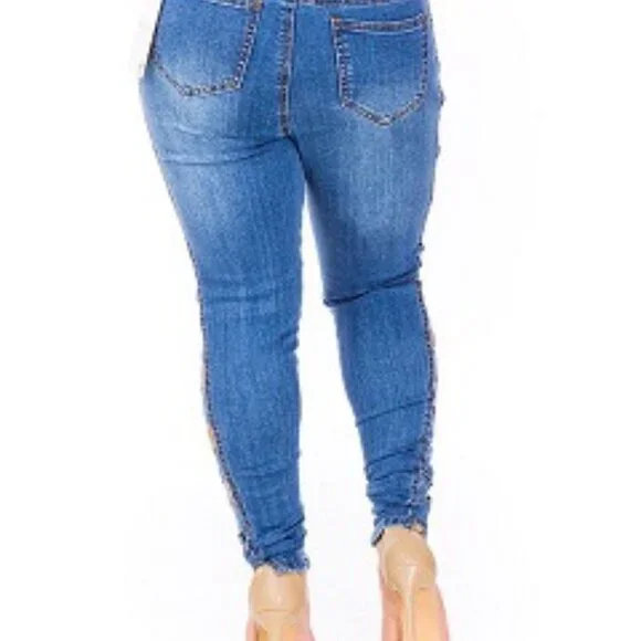 AMERICAN BAZI SIDE OUT JEANS - BLUE SIZE 2X (18) (NEW WITH TAGS) - Picture 3 of 4